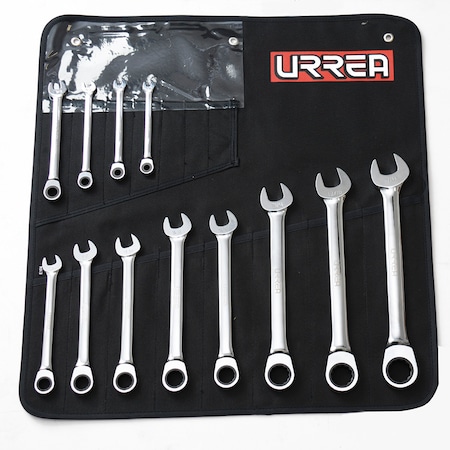 Urrea Combination Ratcheting Wrenches (set of 15 pieces) metric. 1201MCM